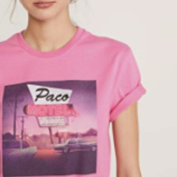 Short Sleeve Las Vegas T shirt Pink L - Picture 4 of 10